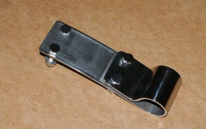 Mudguard mounting, mudguard bracket, VA polished, for open mudguards, universal undrilled, with polished screws 