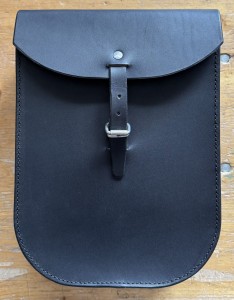 BMW, NSU, DKW, Zündapp, Bag for motorcycle, natural leather, small in black 