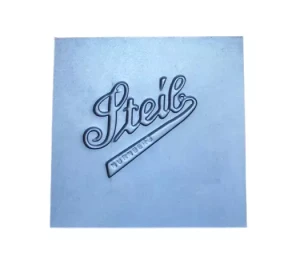 Steib, BW, sheet metal with logo Steib, weld-in plate